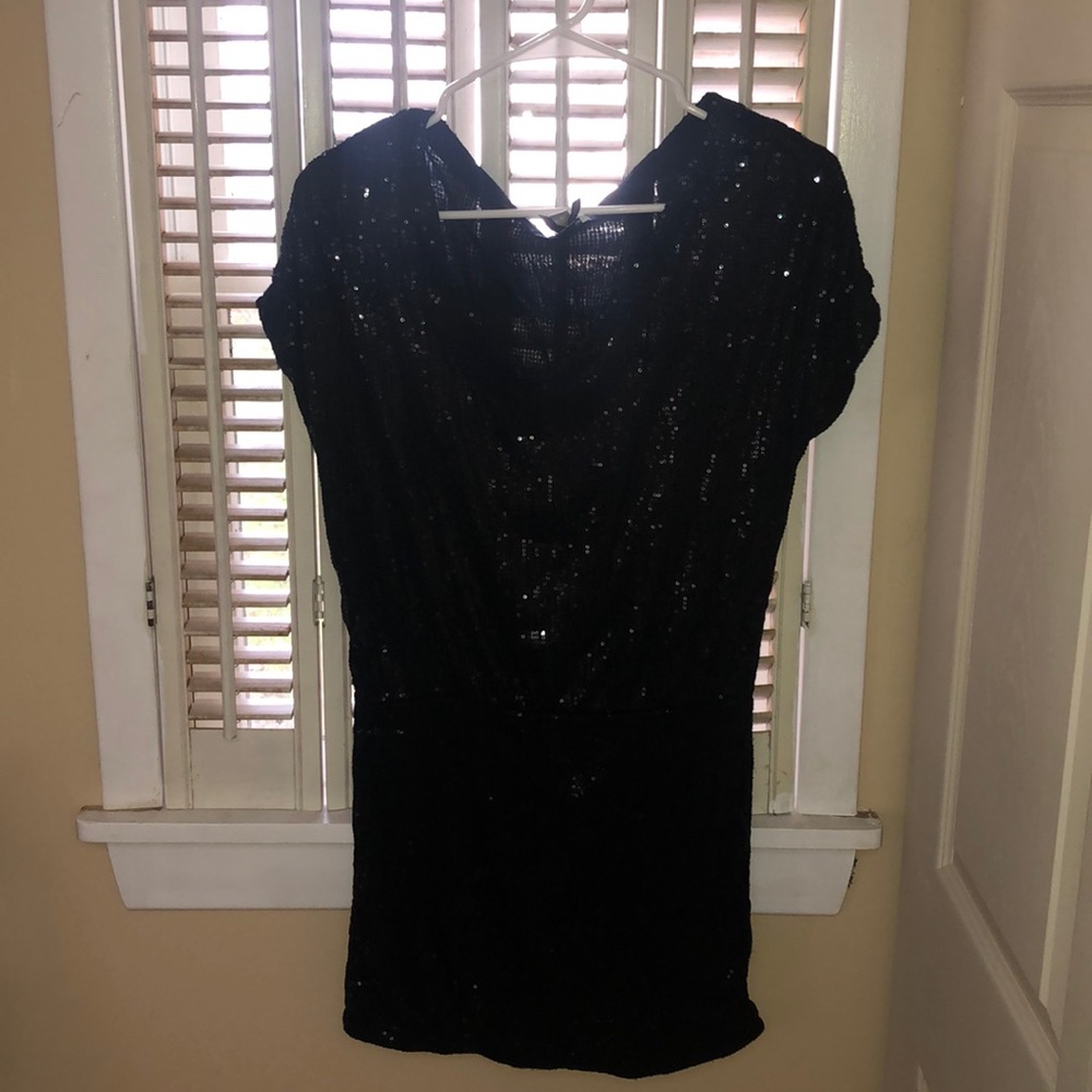 Black sequin mini dress